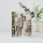 Dankbares modernes Foto Hochzeitskarte Postkarte (Stehend Vorderseite)