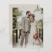 Dankbares modernes Foto Hochzeitskarte Postkarte (Vorne/Hinten)