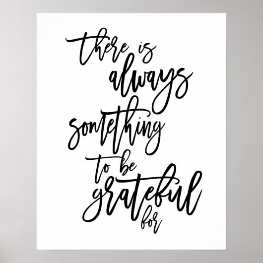 Dankbares Motivierend Zitat schwarz Poster (Vorne)