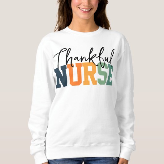 Dankbares Nurse Sweatshirt, Fall - Erntedank Sweatshirt (Vorderseite)
