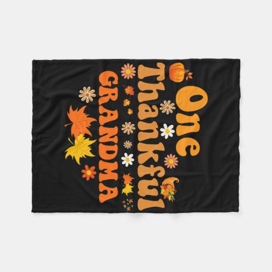 Dankbares Oma für Frauen Fall Erntedank Autum Fleecedecke (Vorderseite (Horizontal))