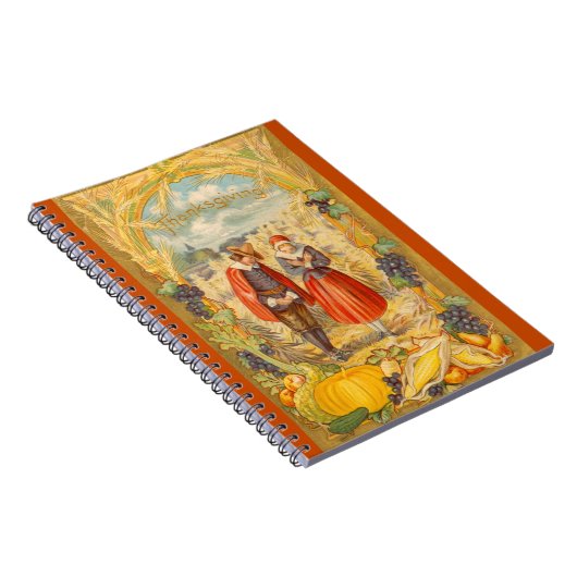 Dankbares Pilgrims Erntedank Notebook Notizblock (Rechte Seite)