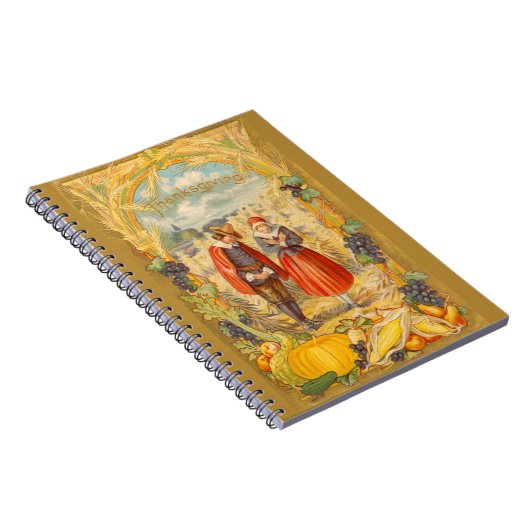 Dankbares Pilgrims Erntedank Notebook Notizblock (Rechte Seite)