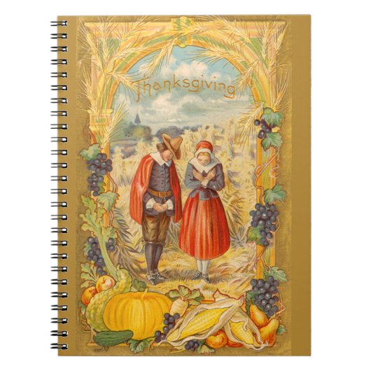 Dankbares Pilgrims Erntedank Notebook Notizblock (Vorderseite)