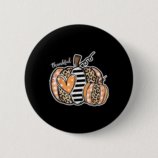 Dankbares Pumpkin Happy Thanksgiving Day 2024 Button (Vorderseite)