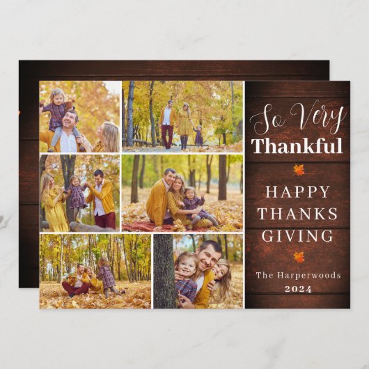 Dankbares Rustic Fall Erntedank Familienunternehme Feiertagskarte (Vorne/Hinten)