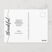 Dankbares Script Boho Wedding Vielen Dank Postkarte (Rückseite)