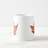 Dankbares Script & Orange Fall Leaf Kaffeetasse (Mittel)