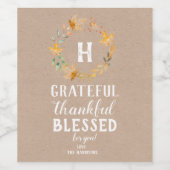 Dankbares Set für das Lebensmittel- und Getränkedo Weinetikett (Einzelnes Label)