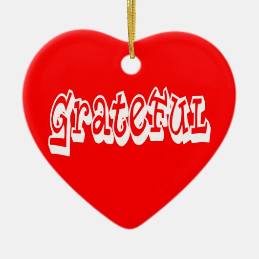 Dankbares Sprichwort Graffiti Style Typografie Keramik Ornament (Vorne)