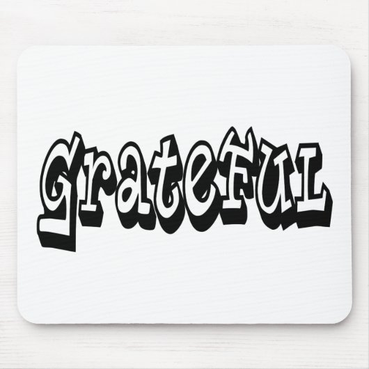 Dankbares Sprichwort Graffiti Style Typografie Mousepad (Vorne)
