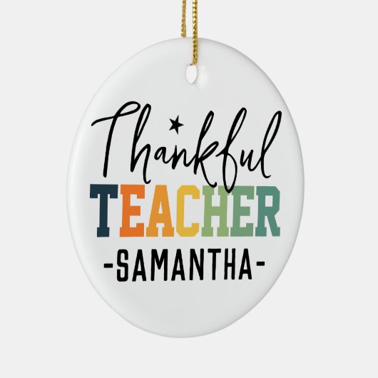 Dankbares Teacher Ornament, Erntedank Geschenk Keramik Ornament (Rechts)