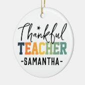 Dankbares Teacher Ornament, Erntedank Geschenk Keramik Ornament (Links)