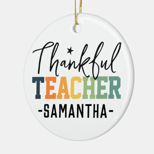 Dankbares Teacher Ornament, Erntedank Geschenk Keramik Ornament (Links)