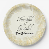 Dankbares und dankbares Herbstfest Abendessen Part Pappteller (Vorderseite)