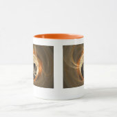 Dankbares und dankbares Text Fraktal Herzdesign Tasse (Zentrum)