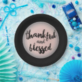 Dankbares und gesegnetes Design Pappteller (Party)