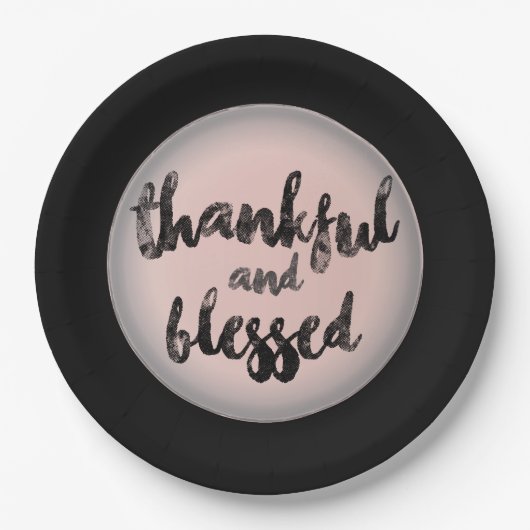 Dankbares und gesegnetes Design Pappteller (Vorderseite)