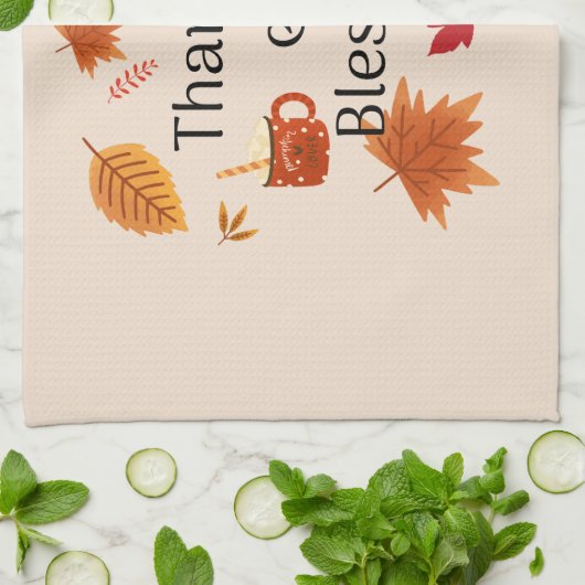 Dankbares und gesegnetes Herbstdesign Geschirrtuch (Gefaltet)