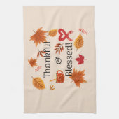 Dankbares und gesegnetes Herbstdesign Geschirrtuch (Vertikal)