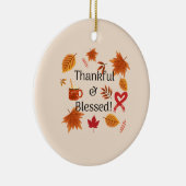 Dankbares und gesegnetes Herbstdesign Keramik Ornament (Rechts)