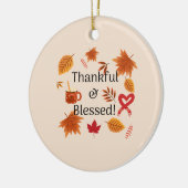Dankbares und gesegnetes Herbstdesign Keramik Ornament (Links)