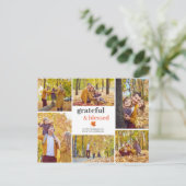 Dankbares und gesegnetes Herbstfamilien Foto Feiertagspostkarte (Stehend Vorderseite)