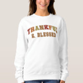 Dankbares und gesegnetes Trendy Fall Varsity Sweat Sweatshirt (Vorderseite)