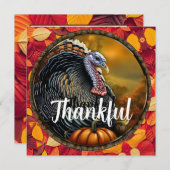 Dankbares und türkisches Erntedank Menü Dankeskarte (Vorne/Hinten)