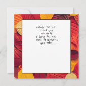 Dankbares und türkisches Erntedank Menü Dankeskarte (Rückseite)