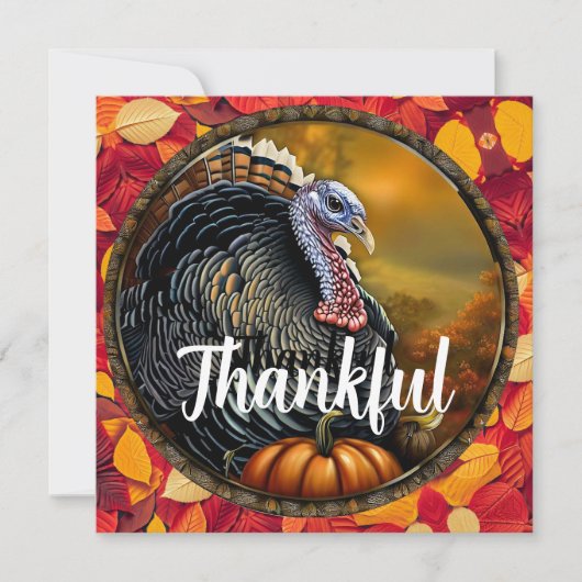 Dankbares und türkisches Erntedank Menü Dankeskarte (Vorderseite)