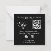 Dankbarkeit an Sie! QR-Code des Kunden Mitteilungskarte (Rückseite)