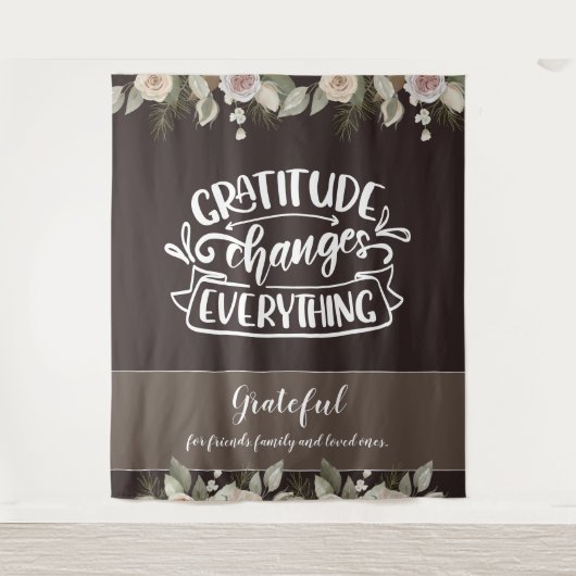 Dankbarkeit ändert alles Moderne Foto Hintergrund Wandteppich (Vorderseite)