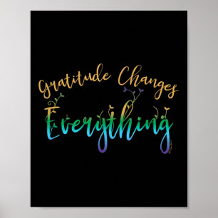 Dankbarkeit ändert alles Motivierend Positive Poster