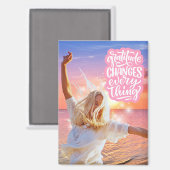 Dankbarkeit ändert alles Sunset Beach Poster Magnet (Vorderseite/Rückseite)