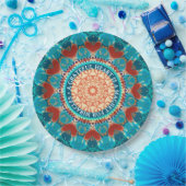 Dankbarkeit Aqua Aquamarin Mandala individualisier Pappteller (Party)