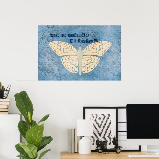 Dankbarkeit Attitude Butterfly Poster (Heimbüro)