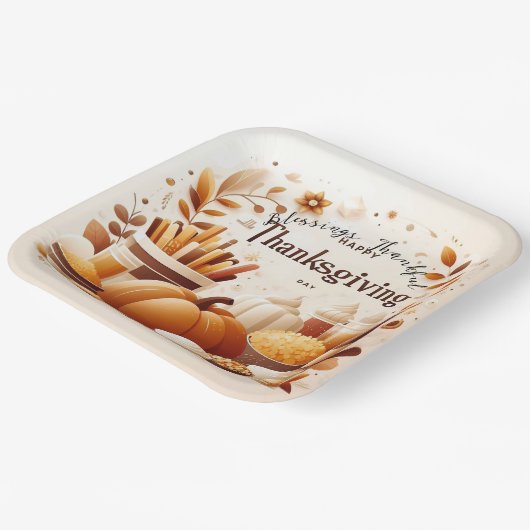 Dankbarkeit bedankter festlicher Erntedank 9 Zoll Pappteller (Gewinkelt)