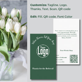 Dankbarkeit: Befassung des Floristen Shops Vielen  Visitenkarte