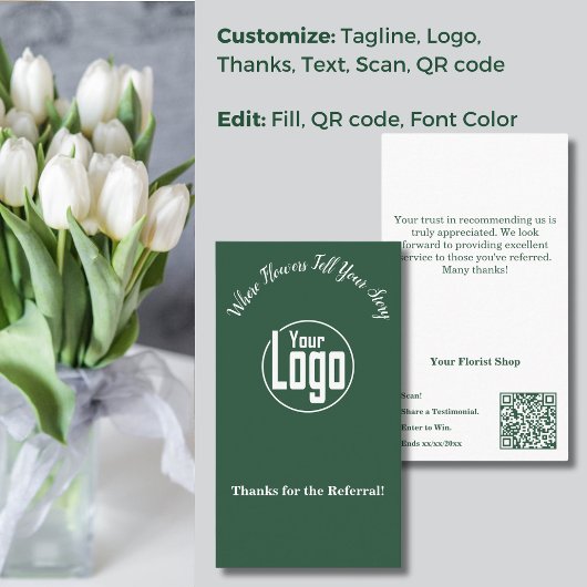 Dankbarkeit: Befassung des Floristen Shops Vielen  Visitenkarte