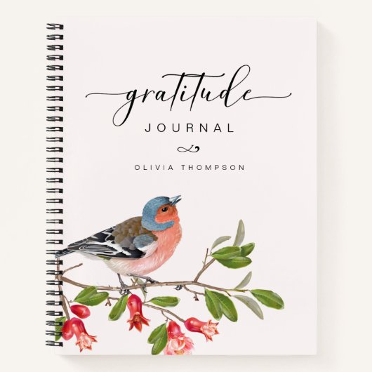 Dankbarkeit Bird Foliage Journal Notizblock (Vorderseite)