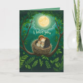 Dankbarkeit Bird Parter Kinderkuppelmoon Liebe Karte (Vorderseite)