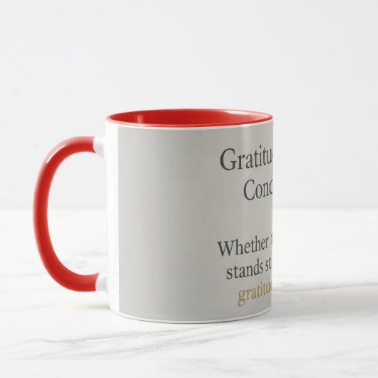 Dankbarkeit bleibt: Inspirierende Affirmation Zen Tasse (Links)