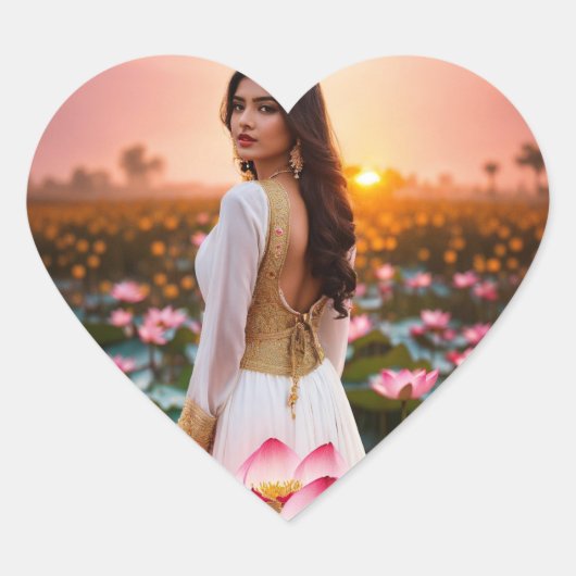 "Dankbarkeit blüht: Der stille Dank in ihr. Herz-Aufkleber (Vorderseite)