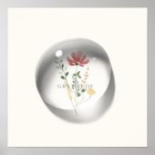 Dankbarkeit Blumenwasser-Tropfen Minimal Poster (Vorne)