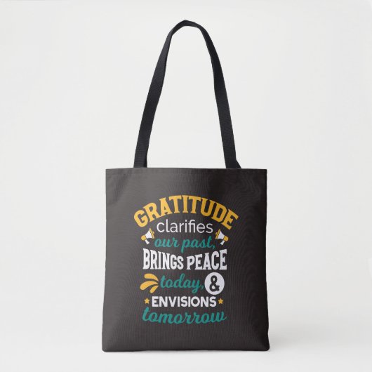 Dankbarkeit bringt heute Frieden – Positiver Glaub Tasche (Vorderseite)