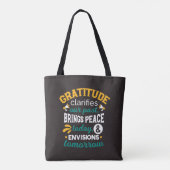 Dankbarkeit bringt heute Frieden – Positiver Glaub Tasche (Rückseite)
