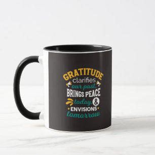 Dankbarkeit bringt heute Frieden – Positiver Glaub Tasse