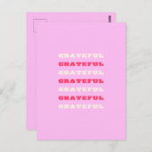 Dankbarkeit, Dankbarkeit, Danksagung, Rosa, Urlaub Postkarte (Vorne/Hinten)