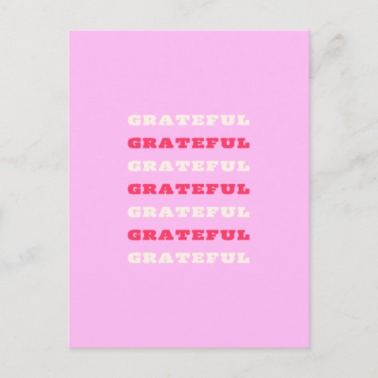 Dankbarkeit, Dankbarkeit, Danksagung, Rosa, Urlaub Postkarte (Vorderseite)